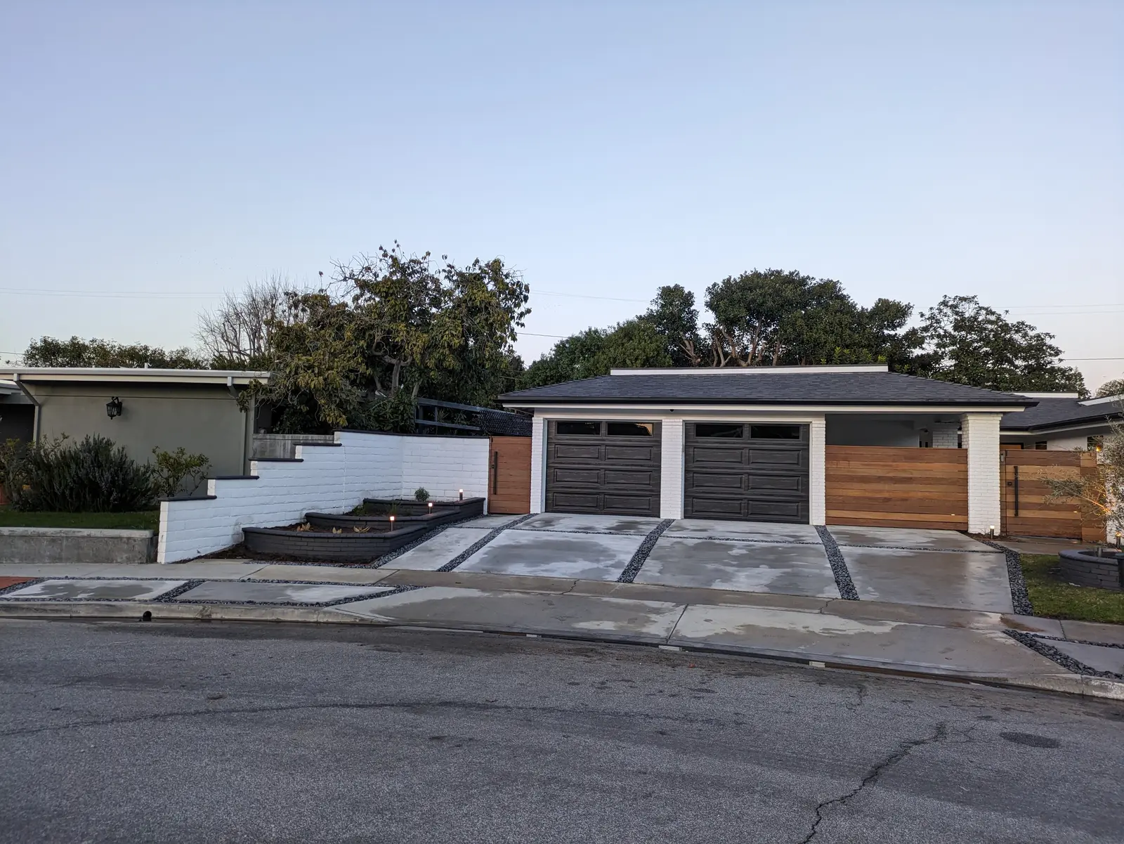 Modern Concrete Driveway & Lighting — completed view 2