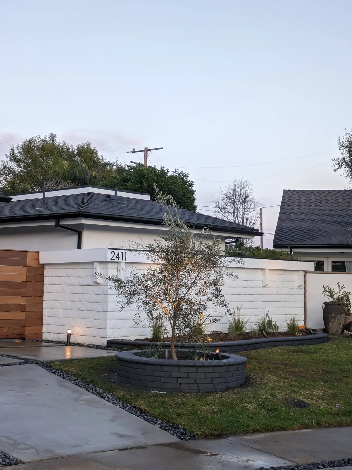 Modern Concrete Driveway & Lighting — completed view 3