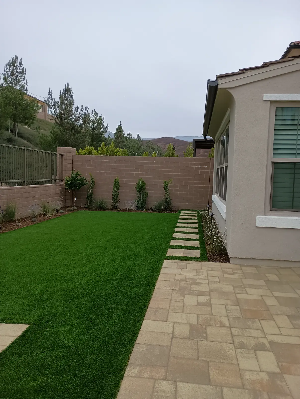 Paver & Turf Backyard — completed view 3