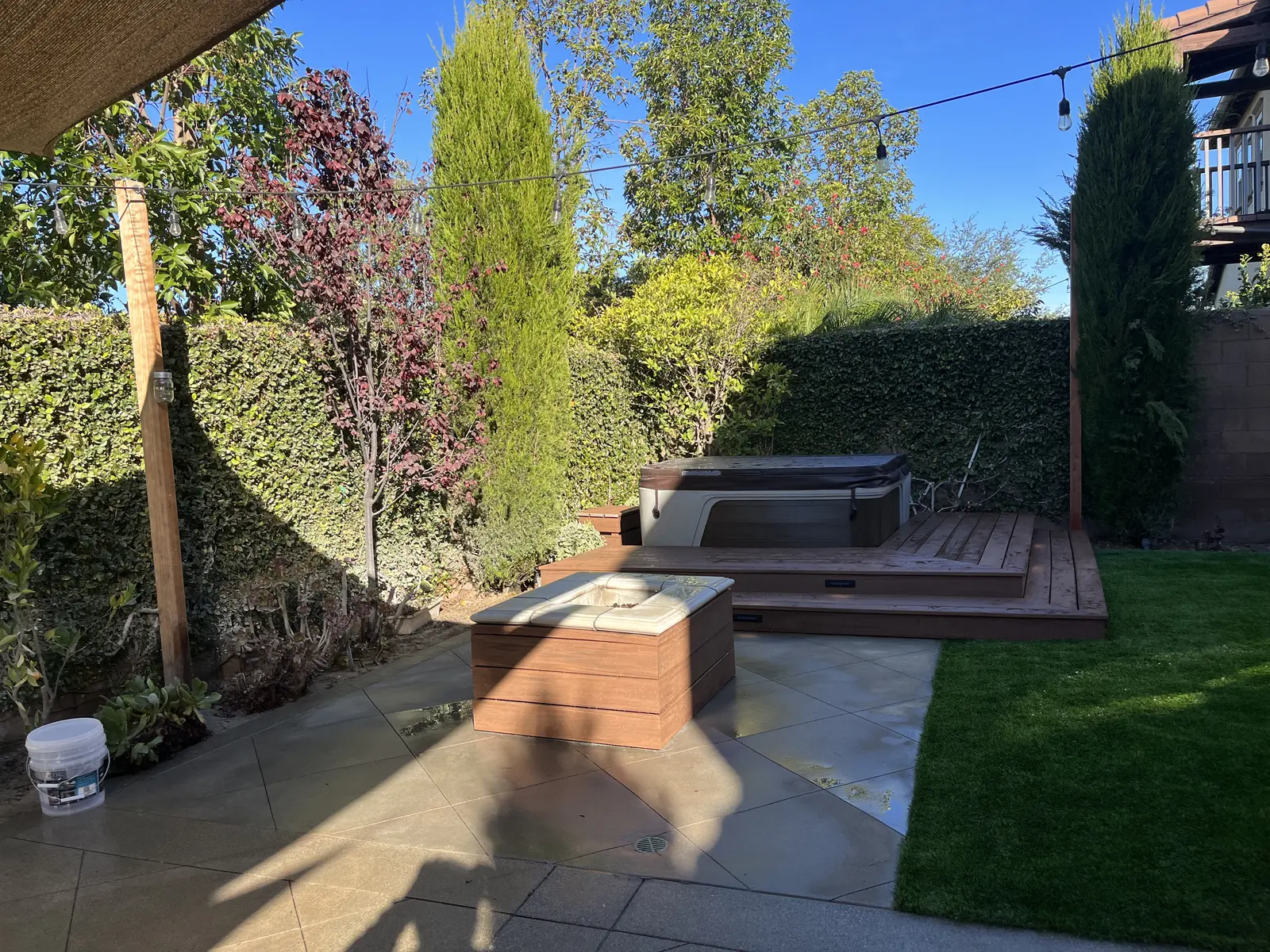 Spa, Deck & Turf Backyard