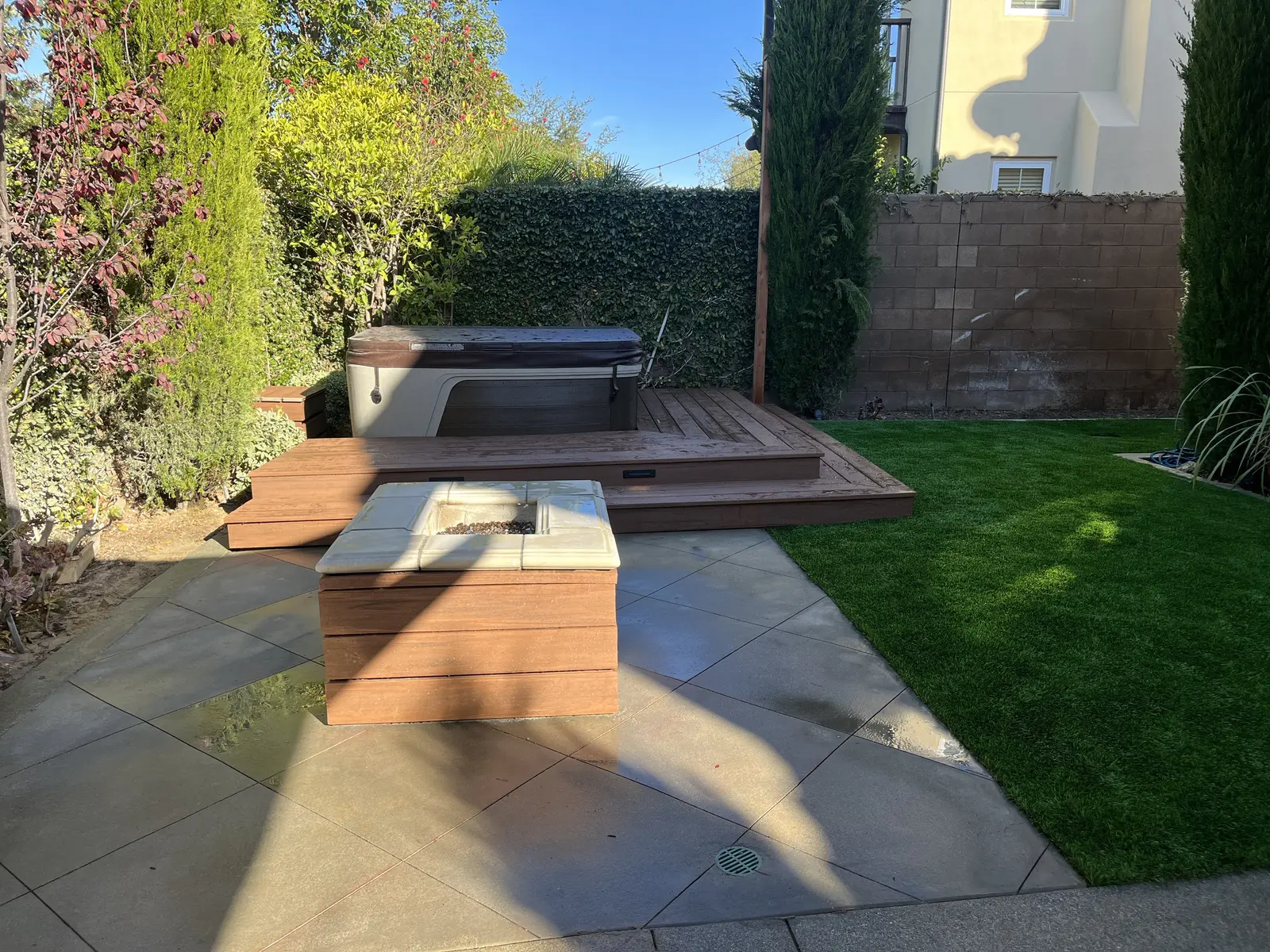 Spa, Deck & Turf Backyard — completed view 3